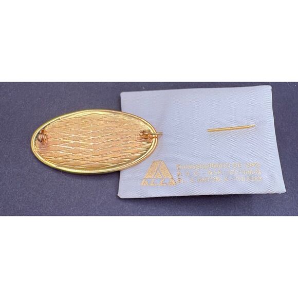 Vintage Damascene Bird Brooch Pin Toledo Spain New Old Stock 60s - Picture 4 of 5